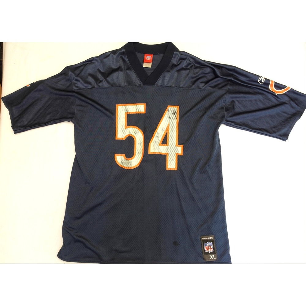Chicago Bears Jersey Mens XL Navy Blue NFL Football Reebok Brian Urlacher 54